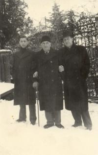 Three geenrations of family Souček. From left to right son Jiří, grandfather Miloslav and father Miloslav