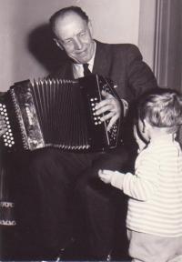 Miloslav souček with a harmonica