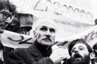 Tibor Pákh at a demonstration, 1988