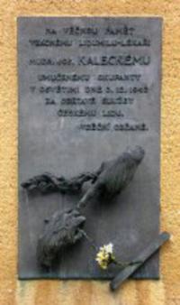 Memorial plaque to MUDr. Kalecký