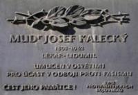 Memorial plaque to MUDr. Josef Kalecký