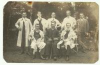  Josef Merunka after his war injury as an assistant in the hospital (second row, in the center)