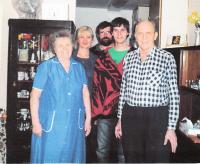 With his wife Zdenka and her family