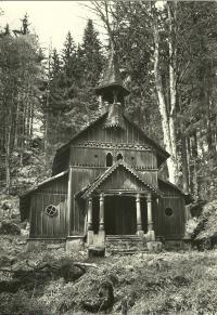 Chapel in Stožec in the 1970s