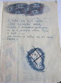 Motak vytvořený v roce 1953 pro rodiče v nápravně pracovním táboře v Sučanech a tajně předaný při návštěvě matce