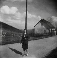 Jarmila's mother in Glasberg, Rotava, shortly after the war