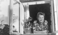 Inge in the window at home, 1950