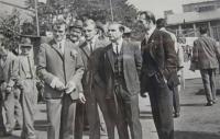 Miroslav Vanek (left) with other miners from the Dukla mine