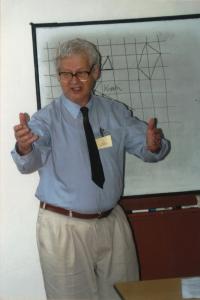Milan Hejný during a lecture in Litomyšl 18. 10. 2001