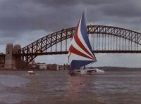 Josef´s trimaran in Sydney in 1980s