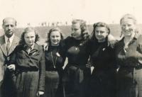 Karel and Lída Klímovi, in the middle girls from the camp in Planná nad Lužnicí, may 1945