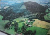 Aerial photograph of the village springs, where he spent his childhood Mari Hromádková