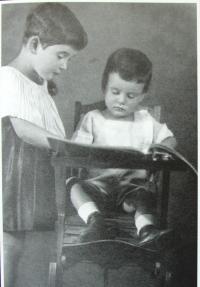 Petr Lang and his sister 1926
