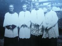 As an altar boy in the Calasanctius monastery in Kladno - mass for Jan Opletal - 1946-1947 