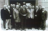 Václav Kelnar (fourth from the left) in the schoolmates' reunion