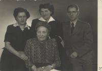 Together with her sister and mother, undated