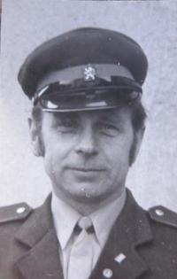 Miroslav Škrabánek in a fireman's uniform