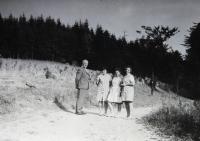 Resistance fighter Karel Žalský with Miroslav's sisters and cousin
