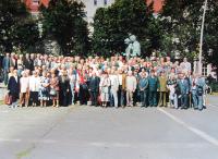 Reunion of 120 members of the 1st Czechoslovak Partisan Brigade of Jan Žižka in 1999.