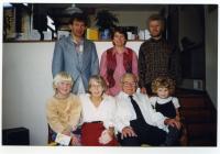 Family photograph, home, 1998, standing Nick, Barbara, Stephen, seated Laurence, Grete, Nicky, Holly
