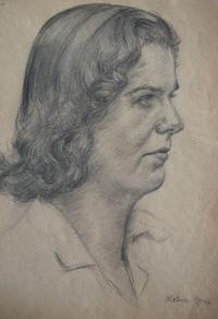 Head I., one of the drawings made by Josef during the entrance interview at the academy, 1952, Prague