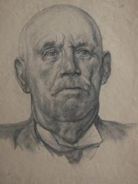 Head II., one of the drawings made by Josef during the entrance interview at the academy, 1952, Prague