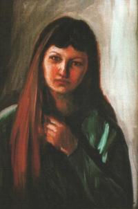 Josef's daughter Jana, oil painting, 1996, 47 x 40 cm
