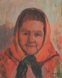 My mother, 1960, 41 x 31 cm, oil painting
