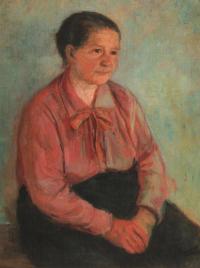 My mother, 1956, 52 x 79 cm, oil painting