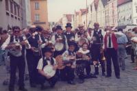 With his band, Washboard, in Landshut, Bavaria; Pavel Douša is in the first row, first from the left, 1992
