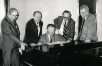 Kasal Jan - from the left Přemysl Charvát, Jan Kasal, Ilja Hurník, Jindřich Feld, František Kovaříček - Conducting Department of the Prague Conservatory