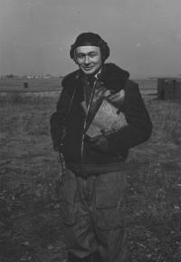 Zbyněk Čeřovský as a pilot of the 45th artillery reconnaissance air regiment, 1958