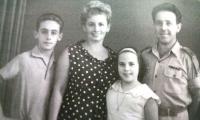 Zachor family photo. From left: son Eli, Shoshana, daughter Michal, Shmuel