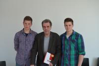 Jan Sokol with pupils from the project Stories of Our Neighbours