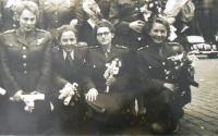War front nurses in Prague in 1947 as graduates of nursing school. Cecílie is 2nd from left.