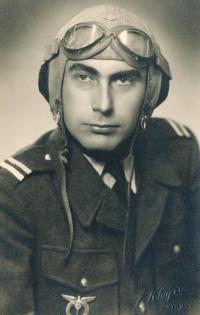 Stanislav Husa a pilot – historical portrait, black-and-white