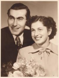 Stanislav Husa with his wife, wedding photograph, 1952