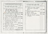 Stanislav Husa – průkaz se záznamy o průběhu vojenské služby, 1948 – 1953, sken originálu