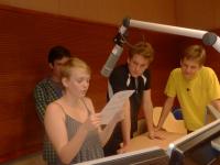 Pupils during the recording in the radio