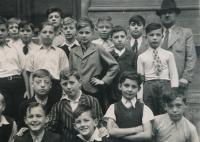 Zdeněk Kukal (on the Left) at the 5th Class of the Elementary School