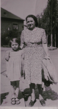 Jana Urbanová with a family friend, summer 1945