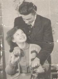 first visit to Moravia, with Věra, his future wife, Lázníky, 1955