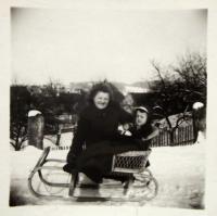 With mother perhaeps in the winter 1954