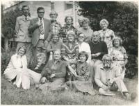 Hana Lobkowiczová’s family, relatives and family friends from the neighborhood in the famous family garden in Prague’s Braník distrikt, probably around 1950’s, historical photograph