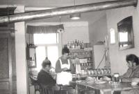 Věra working in a pub, Červená Hora near Náchod, 1972