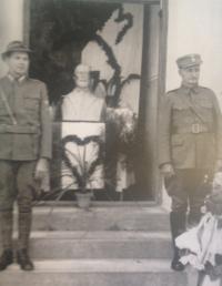 Guard at the Masaryk statue