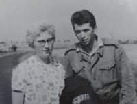 11 - with his mother - as a soldier