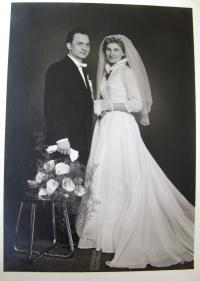 Břetislav Loubal, wedding, his wife Jadwiga, 1959