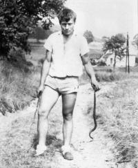 Ivan Zwach with a viper in 1967