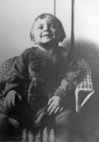 Věra with his favorite teddy bear - 1935